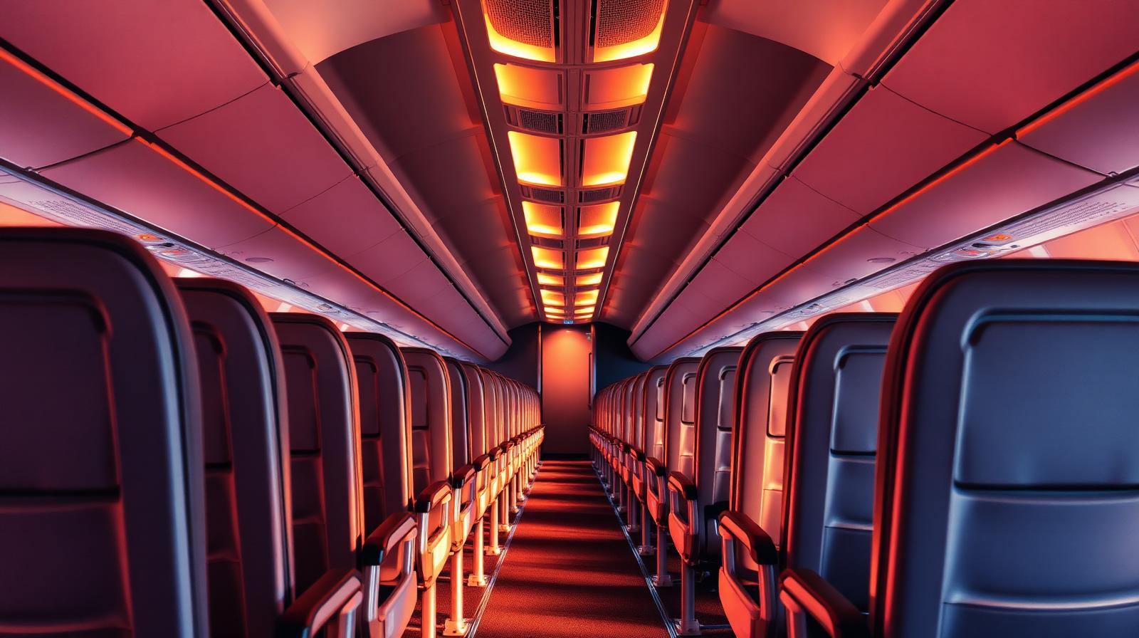 Interior of a modern airliner cabin with empty seats — The Evolution of the "No-Frills" Fare